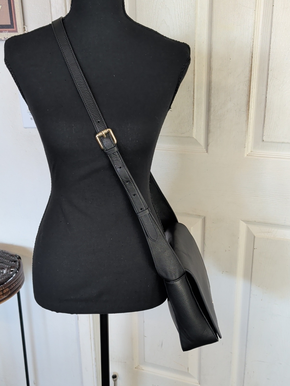 Radley London Flapover Crossbody Bag Pebbled Leather Black Long Strap - Picture 8 of 16